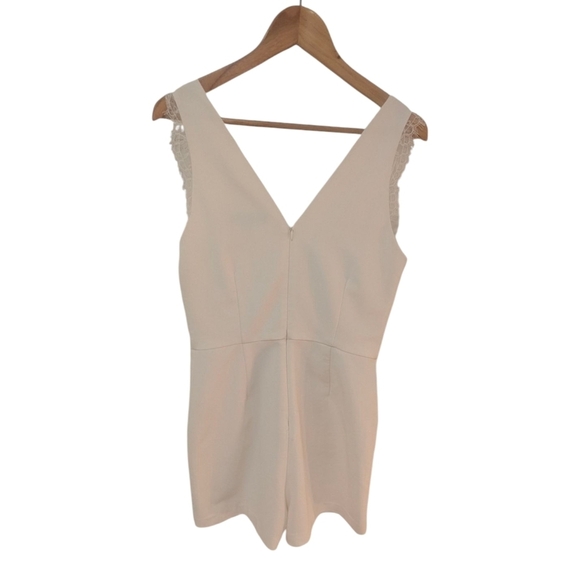 Dynamite Lace Trim White Romper - Picture 6 of 8